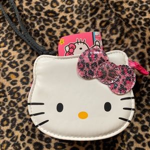 Leopard print Hello Kitty wristlet